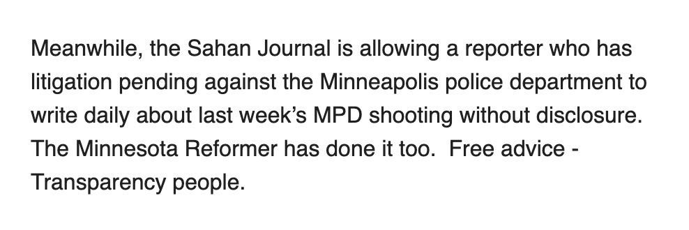 The next morning, Blois covered the issue in his newsletter: