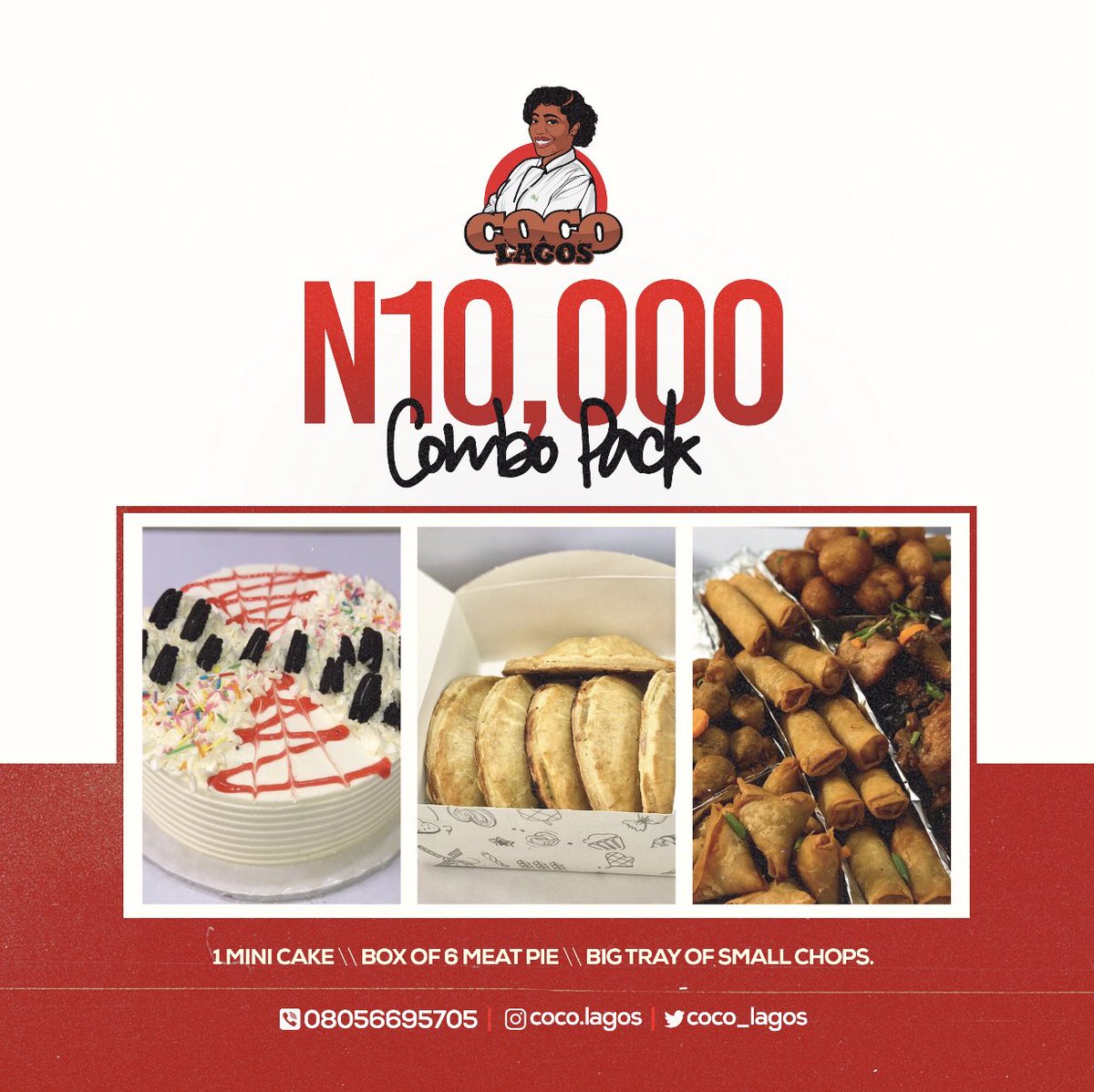enyichioma_'s tweet photo. You can now get all 3 for just 10k at ANY TIME OF THE YEAR 🤯🤯
- mini cake 
- a box of 6 meat pies 
- a big tray of small chop 
💃🏾💃🏾💃🏾

Literally the best offer you can get! https://t.co/juuEV5OvBw
