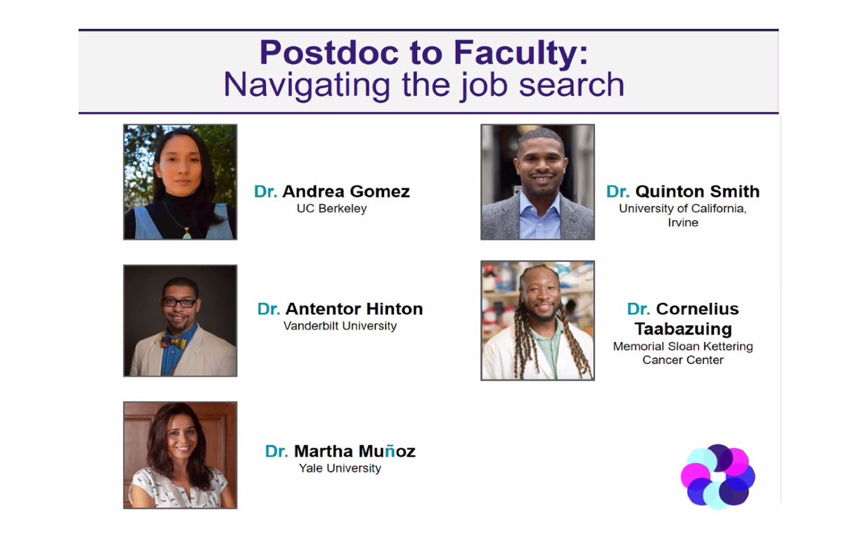 Yesterday, I and  @beth_evans231 led the session "Postdoc to Faculty: Navigating the Job Search"  #ISFS2021! We were honored to have stellar panelists as  @phdgprotein86  @IndigeNerd  @taabaman  @telomerase2 and  @marmmunoz! Follow this thread for an extended discussion on the topic!