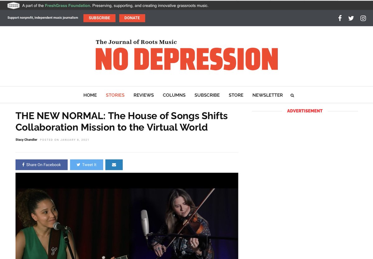 Big thanks to @nodepression whose @stacychandler profiles @TheHouseOfSongs' successful COVID-pivot with support from @NWArkCouncil and @WaltonFamilyFdn. Featuring @JeneeMusic , @kaiakater and @sierracarsonmsc. Discover some #newmusic this weekend: bit.ly/THOSNoDepressi…