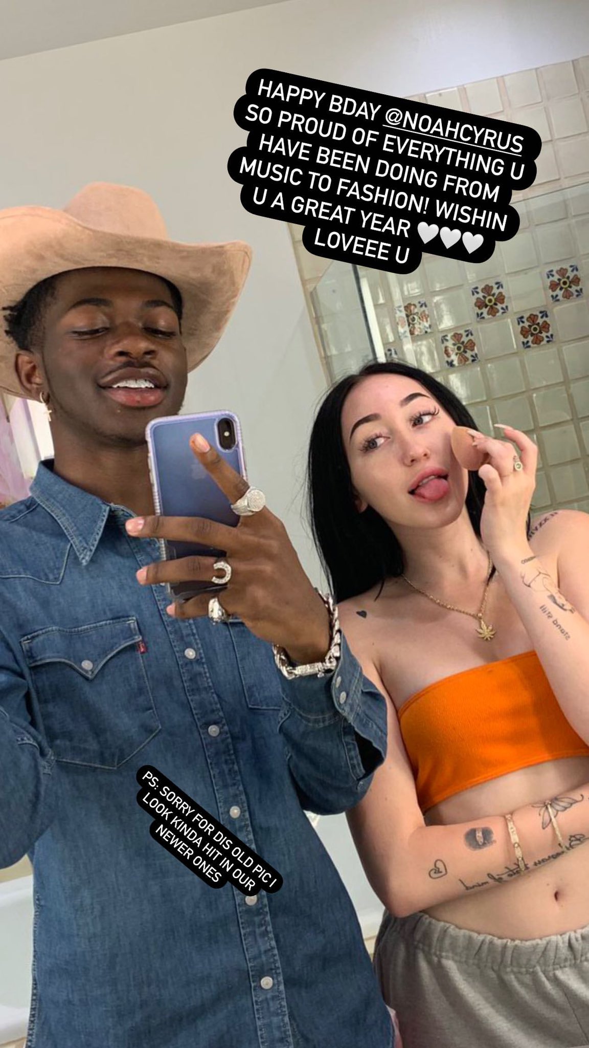 Lil Nas X wishes Noah Cyrus a happy birthday with a cute message via his instagram story 