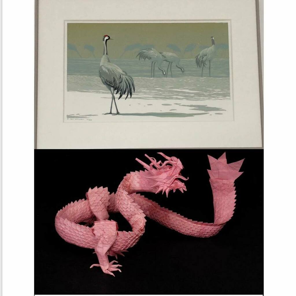 origamitraces's tweet photo. #amonthinpaper day 8 favourite paper art discipline for @paperartistcollective
Here are my two favourite paper art forms: woodblock print and origami. There is one more, but that will come later this month (@hier_vandaan )
The woodblockprint is by @erik… https://t.co/nfiK3RNjpA https://t.co/tG9FPgjOHg