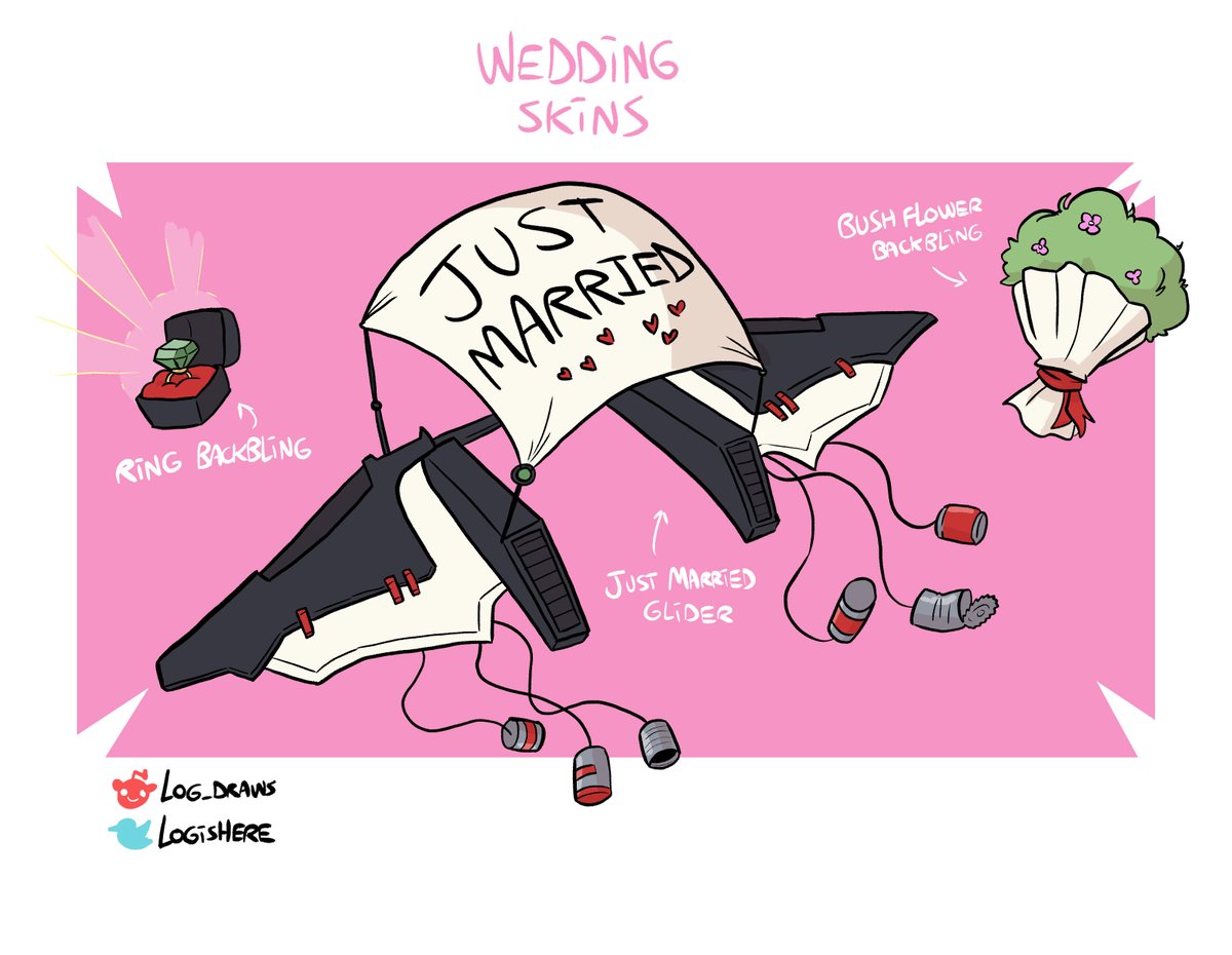 logishere's tweet photo. 💝[CONCEPT TIME]❤️

Although normally I wouldn't reccommend getting married in a battle royale, they sure are rocking it!

I originally sketched these two in sX, but forgot about them till now. So since it's almost valentines i thought I would bring them back

#FortniteArt 👰🤵 https://t.co/PxvuJR2V6u