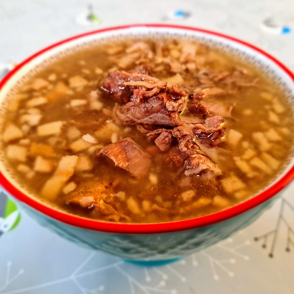 This is the way  #Mandalorian  January self experiment day 8  #Carnivore  #organuary Meaty bone broth is the ultimate comfort food! So simple. Slow cooked meat on the bone with bone marrow. Melt in the mouth. So satiating for HOURS  @CarnivoreMD  @SBakerMD  @KetoCarnivore