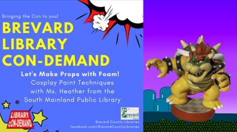 BrevLibraries's tweet photo. Are you ready for the next #LibraryConDemand video?  It's here!  Ms. Heather shares #cosplay painting techniques with us.  Catch up on all the #BrevardLibraryCon fun over at our YouTube channel [VIDEO]: https://t.co/H4aaQk1KG1   #BrevardLibraries https://t.co/oD98n7fxjY