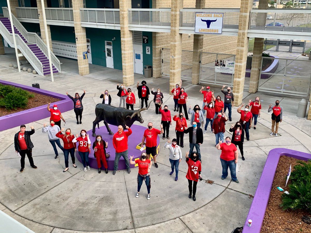 Your LHS teachers love wearing red and Bucs merch to support our Tampa Bay team! #RaiseTheFlags #gobucs #bucsnation #bucsfoundation