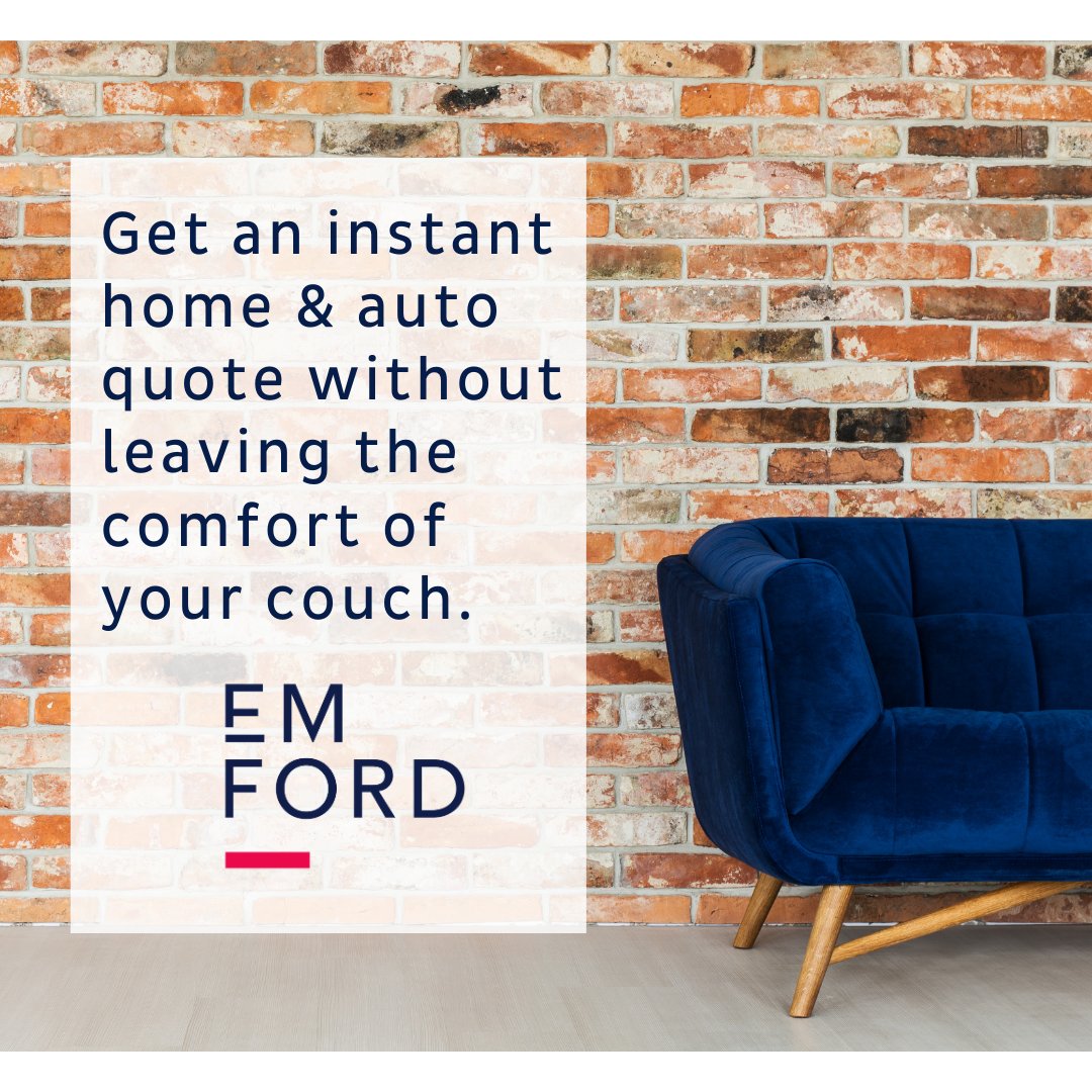 EMFord1925's tweet photo. You can now get an instant home + auto quote on our website. The best part? You don't even have to leave your couch. Get the best coverage for your budget in 5 minutes or less! Head to https://t.co/sDLr4PAYhm or visit the link below to get started.

https://t.co/huGoppPZGH https://t.co/QOCsFDxH30