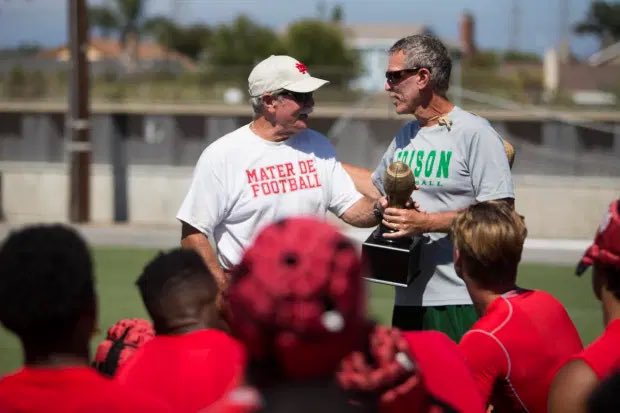 A friendship and an equal respect was formed decades ago between 2 powerhouses. Coach White had a gift of having his teams perform at the highest level in the biggest of games. Some of his most vivid memories were triumphant wins and crushing losses against  @MDFootball /13