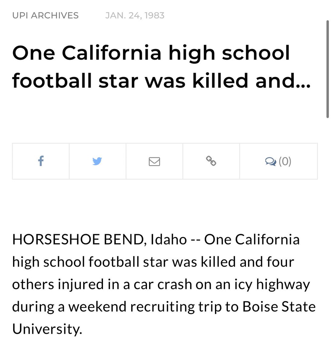 Heartbreak- One of the hardest and most difficult times in his career was in 1983 as an assistant, when his favorite player, Matt Hombs, was tragically killed in a car crash on a recruiting trip at Boise State. My older brother, who was born in 1986, was named after him. /15
