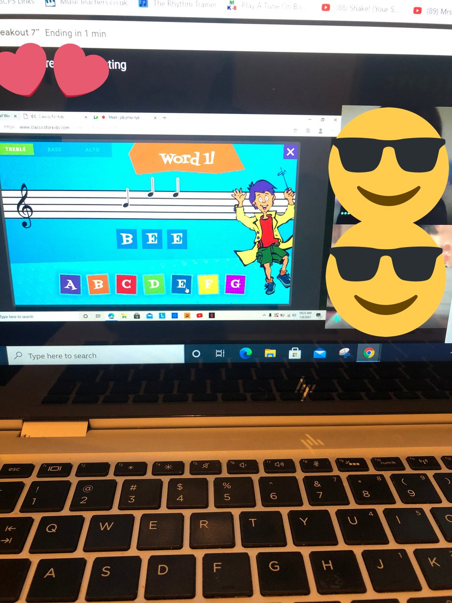 Timonium_music's tweet photo. Third graders were working hard today in their breakout rooms playing a game to help them spell words on the staff. They are working towards mastering their lines and spaces so they can start recorder! @BCPSMusic https://t.co/ZdCEypeRzZ