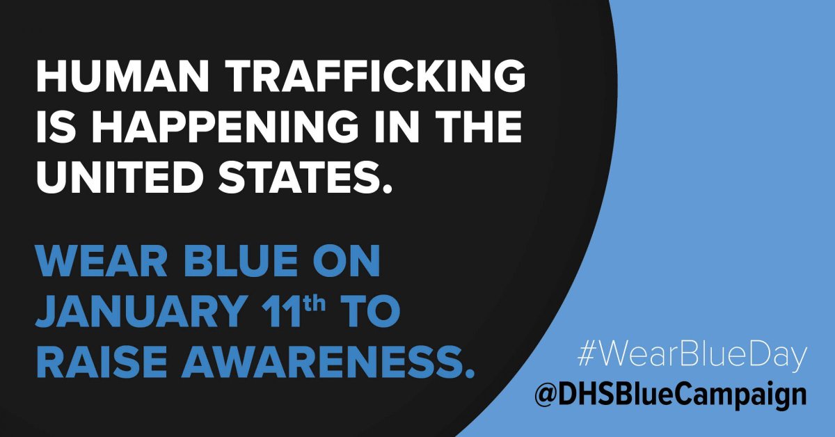 Anyone can be a victim of #HumanTrafficking and #ForcedLabor. Bring awareness to these crimes by participating in #WearBlueDay on January 11.

Learn more about CBP’s work combatting forced labor to #EndTrafficking here: go.usa.gov/xA5Ry