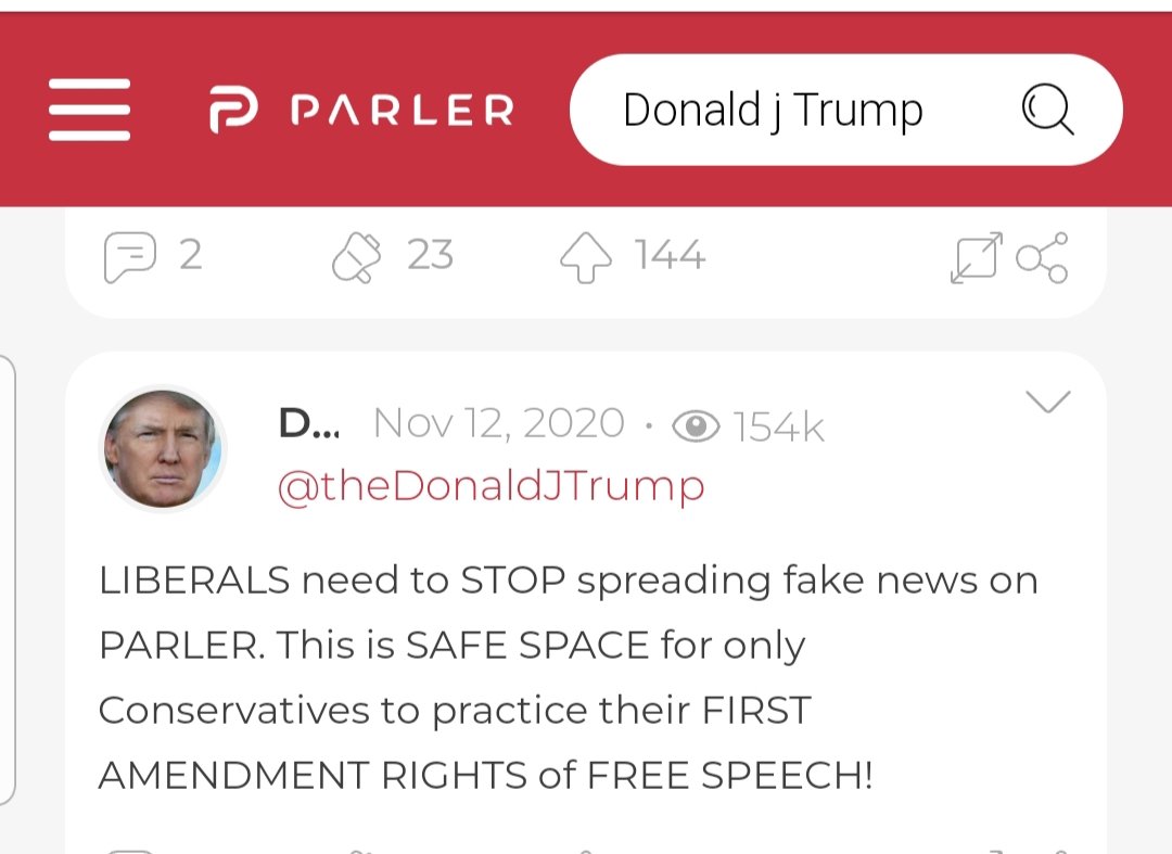 ElephantCases's tweet photo. Parler is a SAFE SPACE for Conservatives to practice their FIRST AMENDMENT RIGHTS without any DEMS infringing on our FREE SPEECH! Unlike tweeter or FB
Go to https://t.co/DHMH3cNkRE or download the app https://t.co/Emyd8TPLal