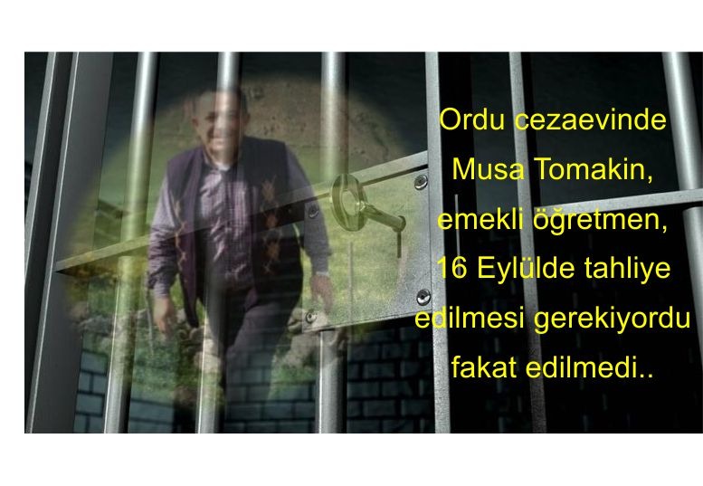 Berkbekir_'s tweet photo. Musa Tomakin Ordu cezaevindd 
Emekli öğretmen
16 eylülde TAHLIYE olması gerekirken hala içerde tutuluyor
Katil hırsiz mafya tecavüzcüler afla çıkarken , bir öğretmen cezasi bitmesine rağmen çıkamıyor.
Bu ülkede hiç mi ADALET avcisi kalmadı?
YatarıBitti Nedenİçerde https://t.co/gOVjAFxTbh