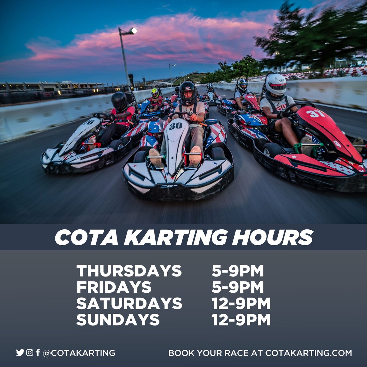 Ready to WIN this winter?

See our new hours of operation and book your next race today: bit.ly/3hVDyFL