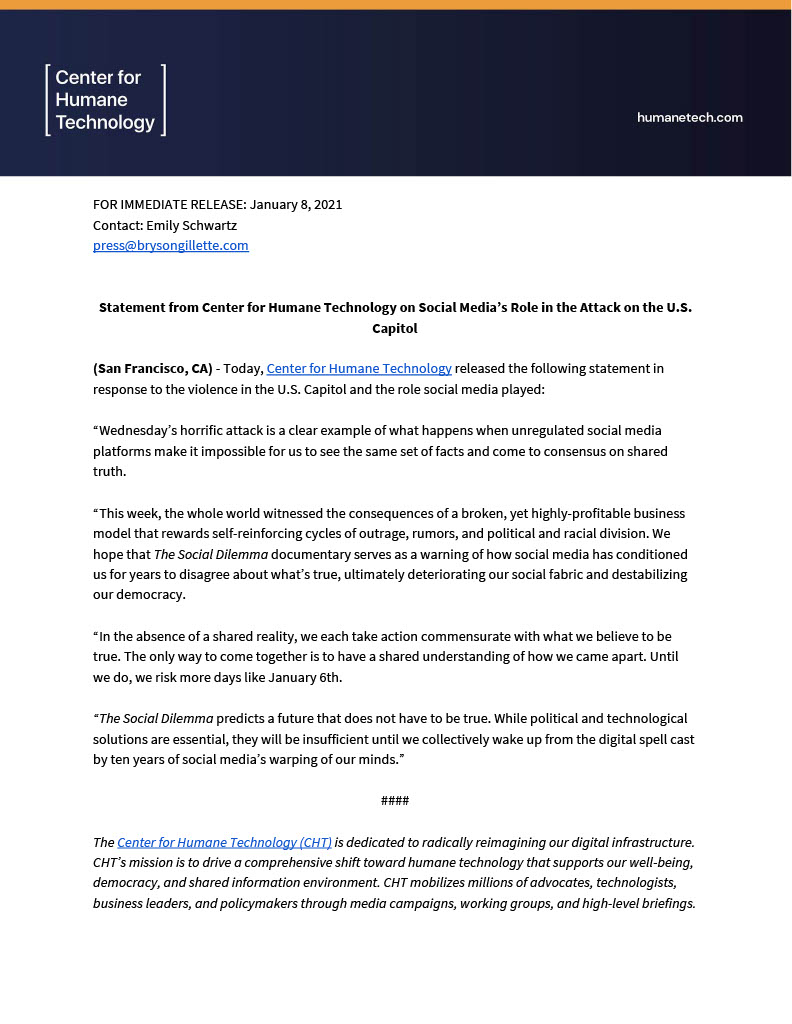 This week, the whole world witnessed the consequences of a broken, yet highly-profitable business model that rewards self-reinforcing cycles of outrage, rumors, and political and racial division.