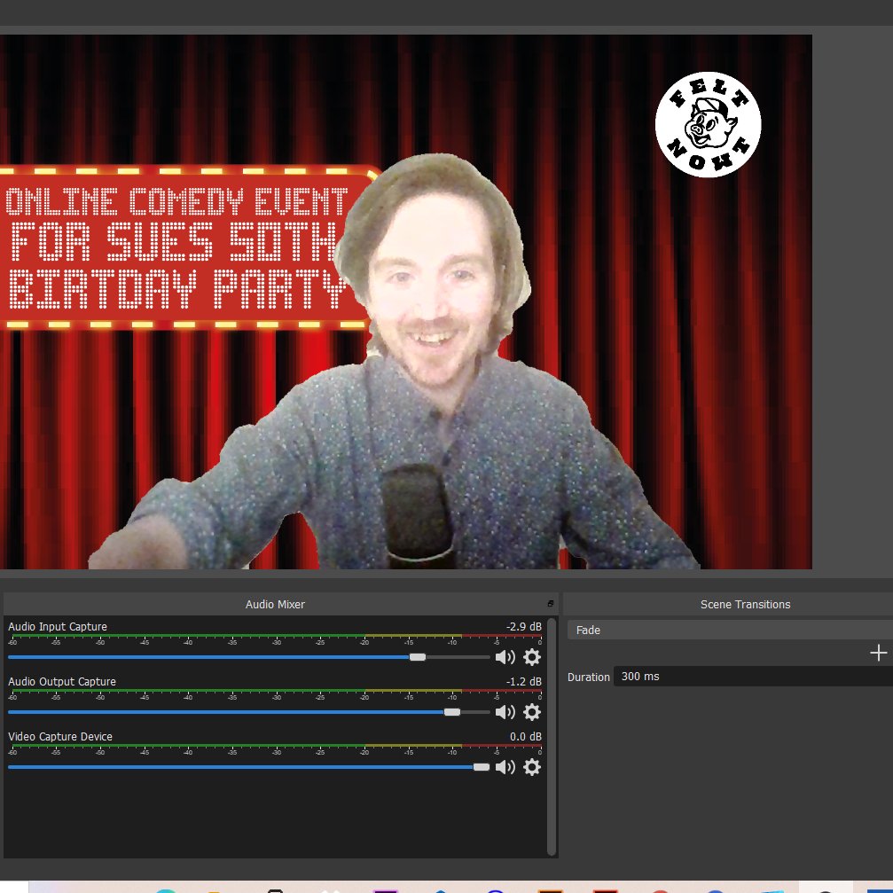 Just did a lovely gig for <a href="/FeltNowt/">Felt Nowt</a> .. loads of family and friends enjoying a birthday party online.  Great fun! they are helping people do loads of stuff like this, at the moment get in touch :)