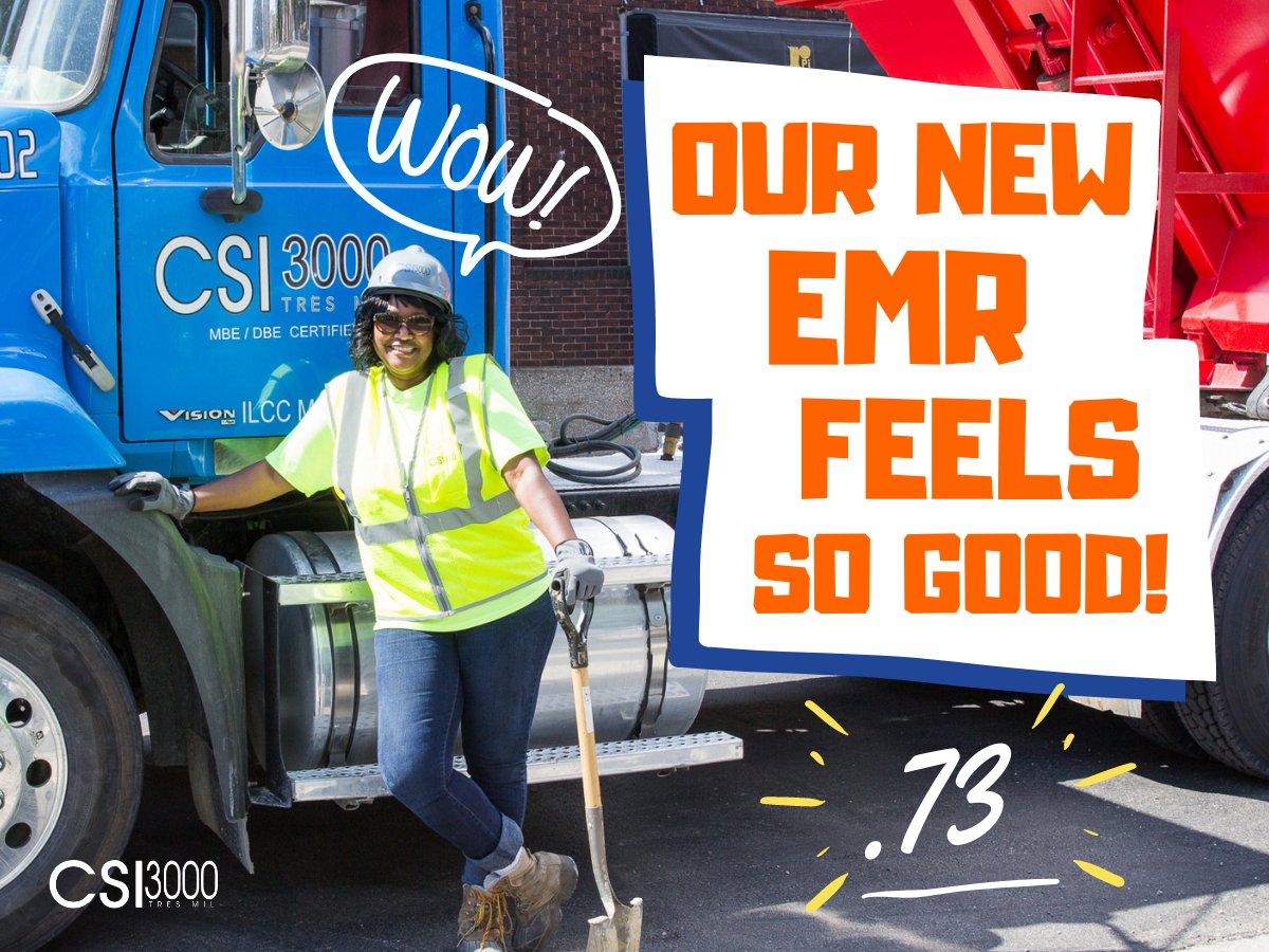 CSI_3000's tweet photo. We are proud to announce that we have reduced our EMR from .80 to .73 🎉👷♂️ We couldn't have accomplished this without our incredible #CSI3000Family! We remain committed to operating an injury-free work zone. #ThisIsCSI3000 #GreatByChoice https://t.co/1lZ7m1i8Lc