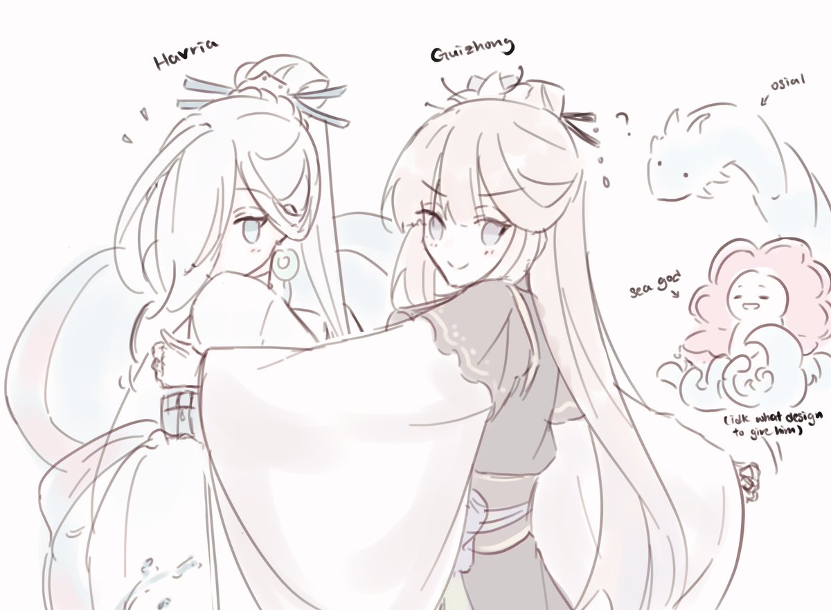 misc ancient liyue squad doodles bc mhy won't feed m 