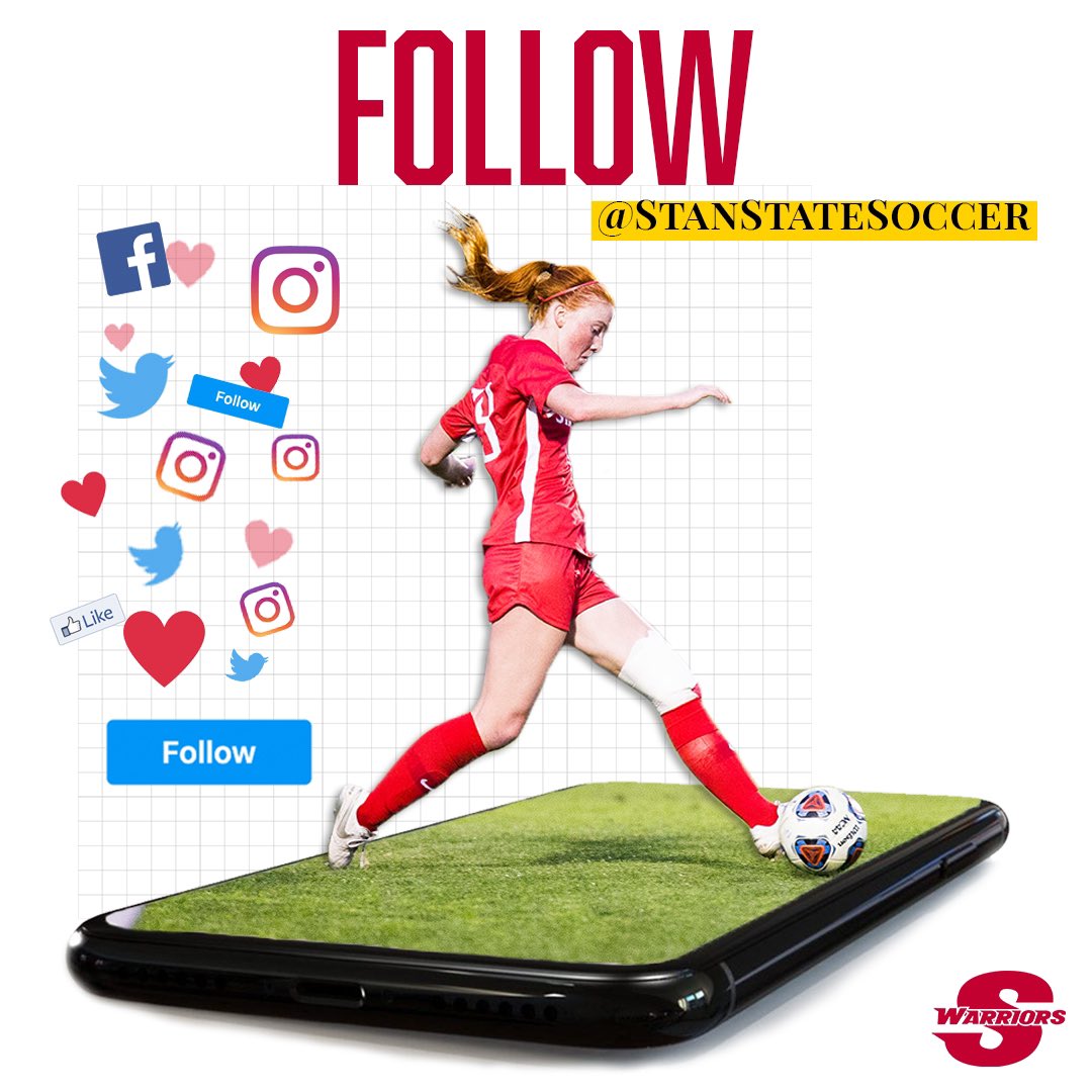 GoStanState's tweet photo. Are you following your favorite Stan State team account yet? Every Friday we will highlight a new team for you to check out 👀 

➡️ This week we are highlighting Women’s Soccer! You can follow them on Instagram, Twitter &amp; Facebook @stanstatesoccer 

#womenssoccer #gostanstate https://t.co/3PonEqzk6V