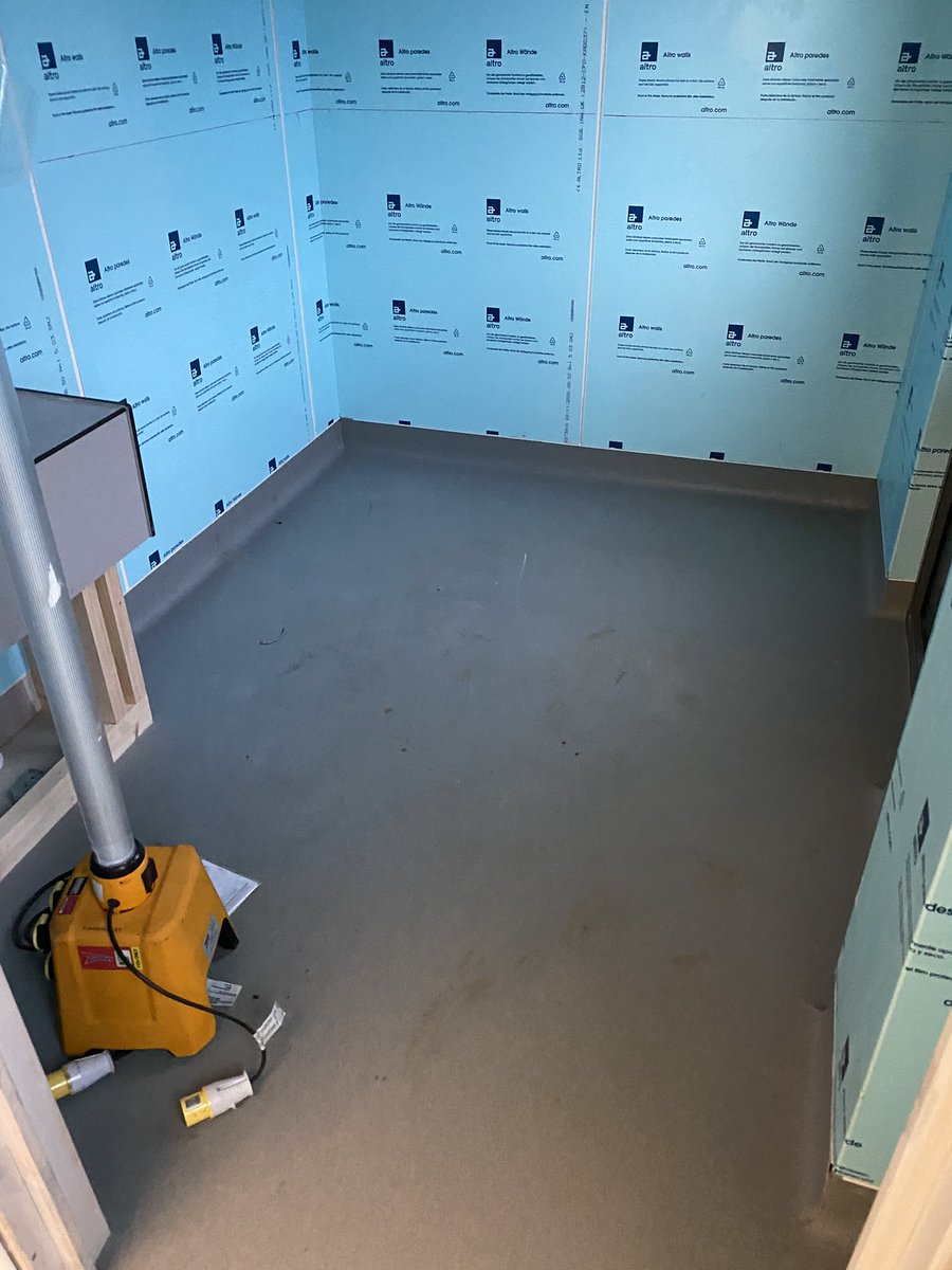 36_degree's tweet photo. Ongoing #project for one of our clients up in Dunfermline. @AltroFlooring walkway to floors and #whiterock to the walls. Looking forward to cracking on with it next week. #flooring #wallcladding https://t.co/AvuaftkYnC
