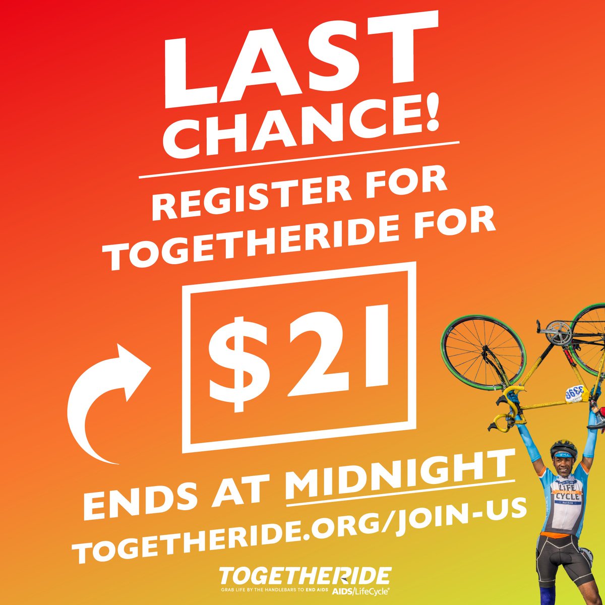 TogetheRide's tweet photo. Do you have Friends and Family on the fence about joining you on TogetheRide? Today is the day to remind them of this special offer that is ending at midnight!

Invite them to visit https://t.co/y3nOOQfrBj today to register for just $21 https://t.co/91gYYbWpDS