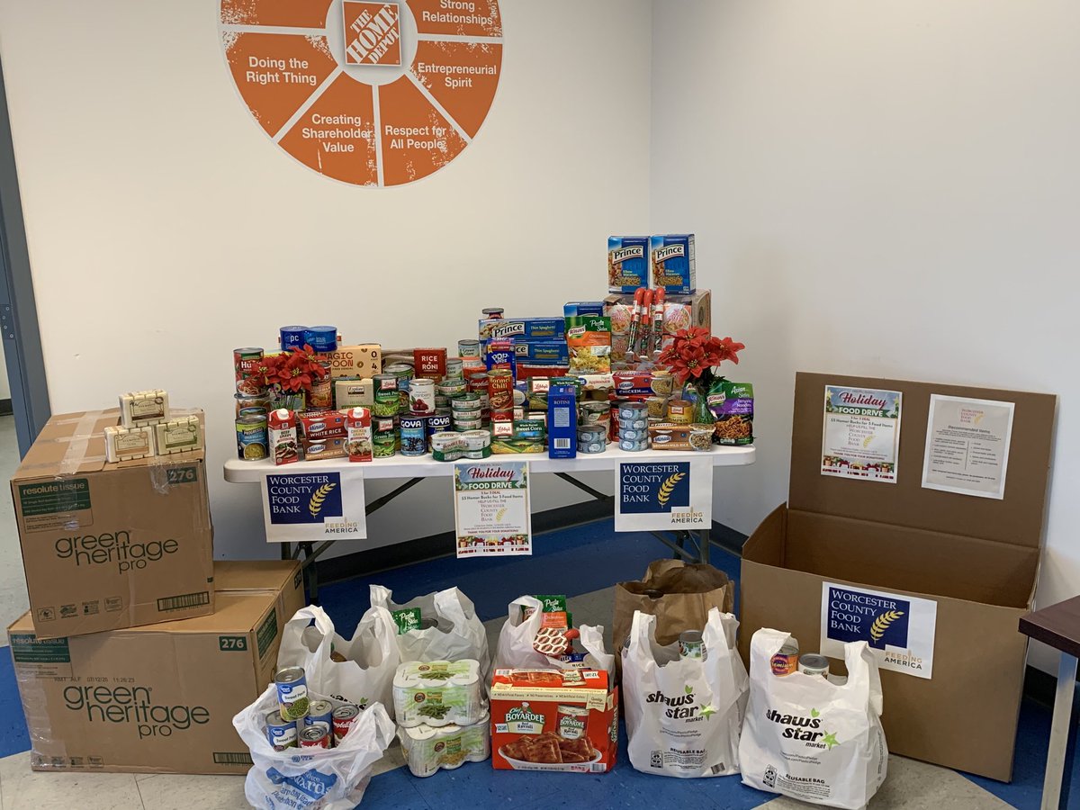 THDPro3271's tweet photo. A successful food drive for the Worcester County Food Bank!
Thank you to our generous associates for their donations, especially during these challenging months. #GivingBack #WCFB https://t.co/SZA7x2szn6