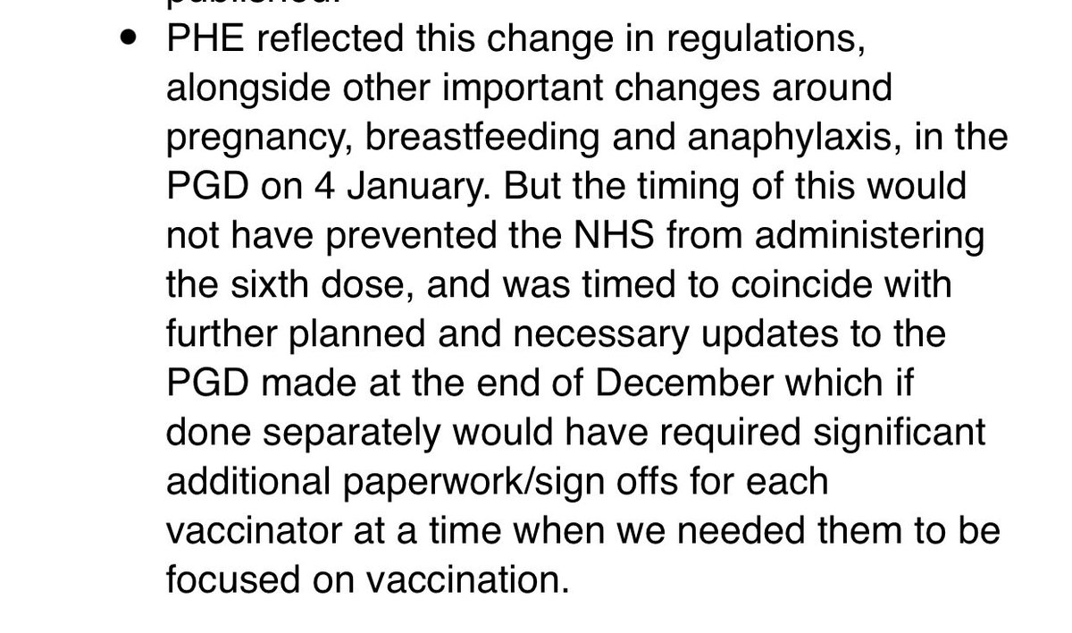 PS Public Health England has now sent me a formal response. The question it raises for me us why they took till 4 Jan to update the important patient group direction