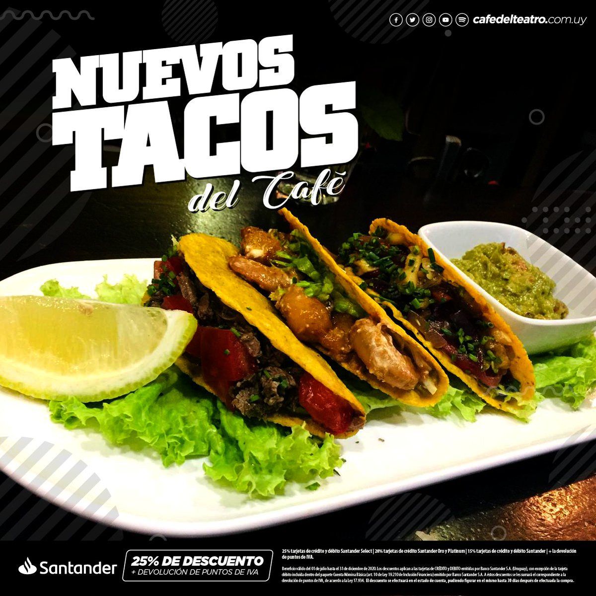 cafeflorencio's tweet photo. ¿Todavía no probaste los tacos del #CaféDelTeatro ?🤤🤤🤤

Te esperamos desde las 20 hs. en 19 de Abril 928

💳 Pagando con tu #Santander tenés hasta 25% de #DESCUENTO https://t.co/R2dbqvTV19
