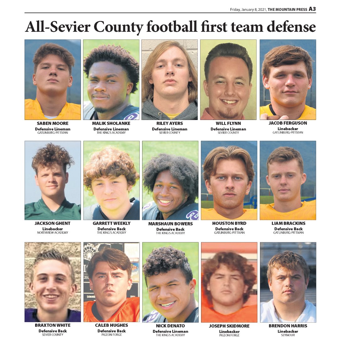 TKASeymour's tweet photo. Congratulations to @TKAFootball players named to @themtnpress All Sevier County teams! 🦁🏈 https://t.co/Z6aOP2w6f2