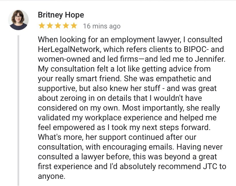 jtclitigation's tweet photo. Dear @herlegalnetwork,
Thanks for raising the visibility of women-led law firms — especially in times like these.
Sincerely,
Jennifer https://t.co/Yfn0hbsCA7
