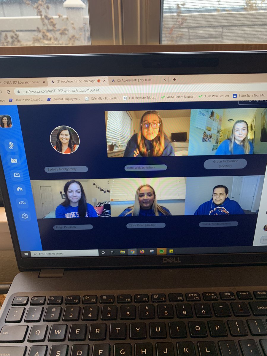boisestatesyd's tweet photo. So proud of our student recruitment specialists! Wonderful presentation on “Big School Atmosphere, small school personalization” #CIVSASDI2021 @officialCIVSA @BoiseStateAdmis https://t.co/5BNjAEqcTt