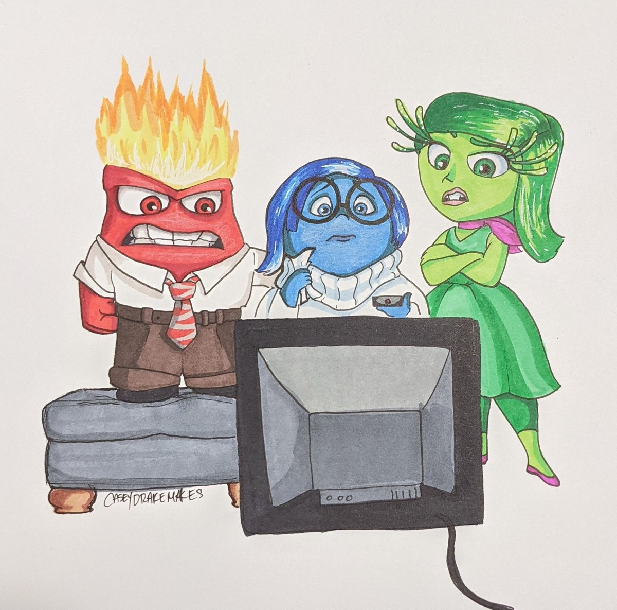 CaseyDrakeMakes's tweet photo. I'm still processing Wednesday's events, so sorry this one isn't funny. I'll try to get back to the jokes tomorrow. But for now, this is where I am. ❤️
.
#disneydrawing #insideout #usacapitol #USCapitol https://t.co/CEGfCh81yc