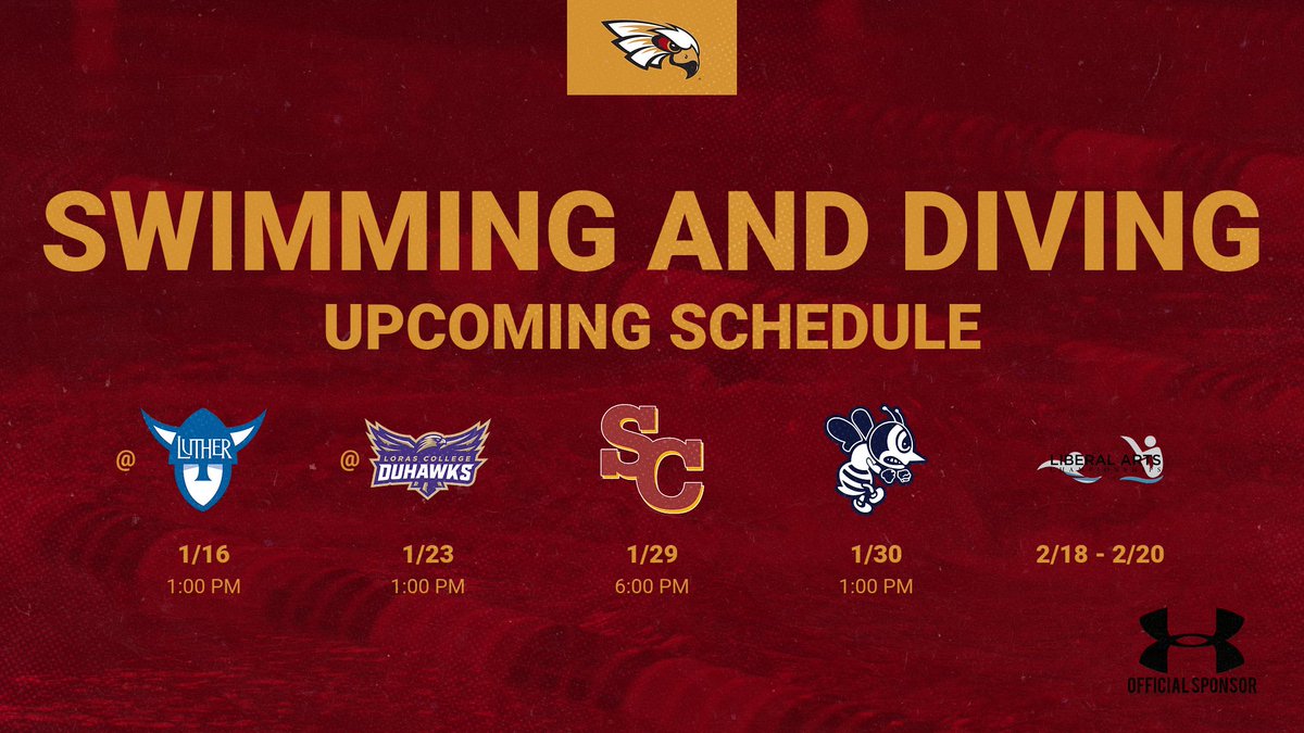 CoeAthletics's tweet photo. It's FRIDAY (🎉) so that means we are another week closer to @CoeSwim_Dive returning to the pool! Check out their upcoming 2021 schedule including the Liberal Arts Championships in February!

#KohawkNation https://t.co/xu0OI2G5Ph