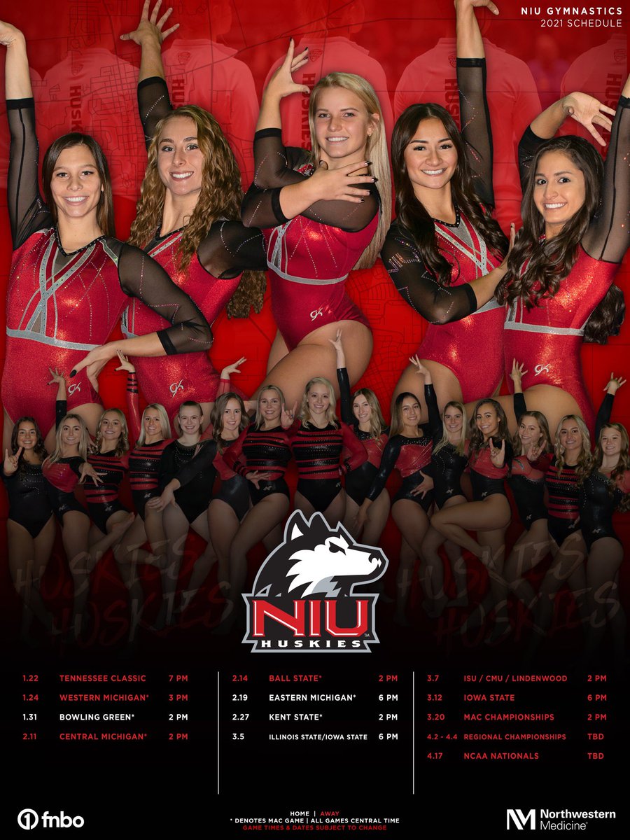 Head to niuhuskies.com/documents/2021… to download your very own 2021 NIU Gymnastics Schedule Poster 👏👏 #oNlychasIngUs