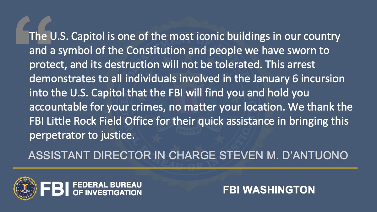 Man Arrested for Illegally Entering Office of Speaker of the House <a href="/FBIWFO/">FBI Washington Field</a> <a href="/FBILittleRock/">FBI Little Rock</a> ow.ly/UVyw50D3P8E