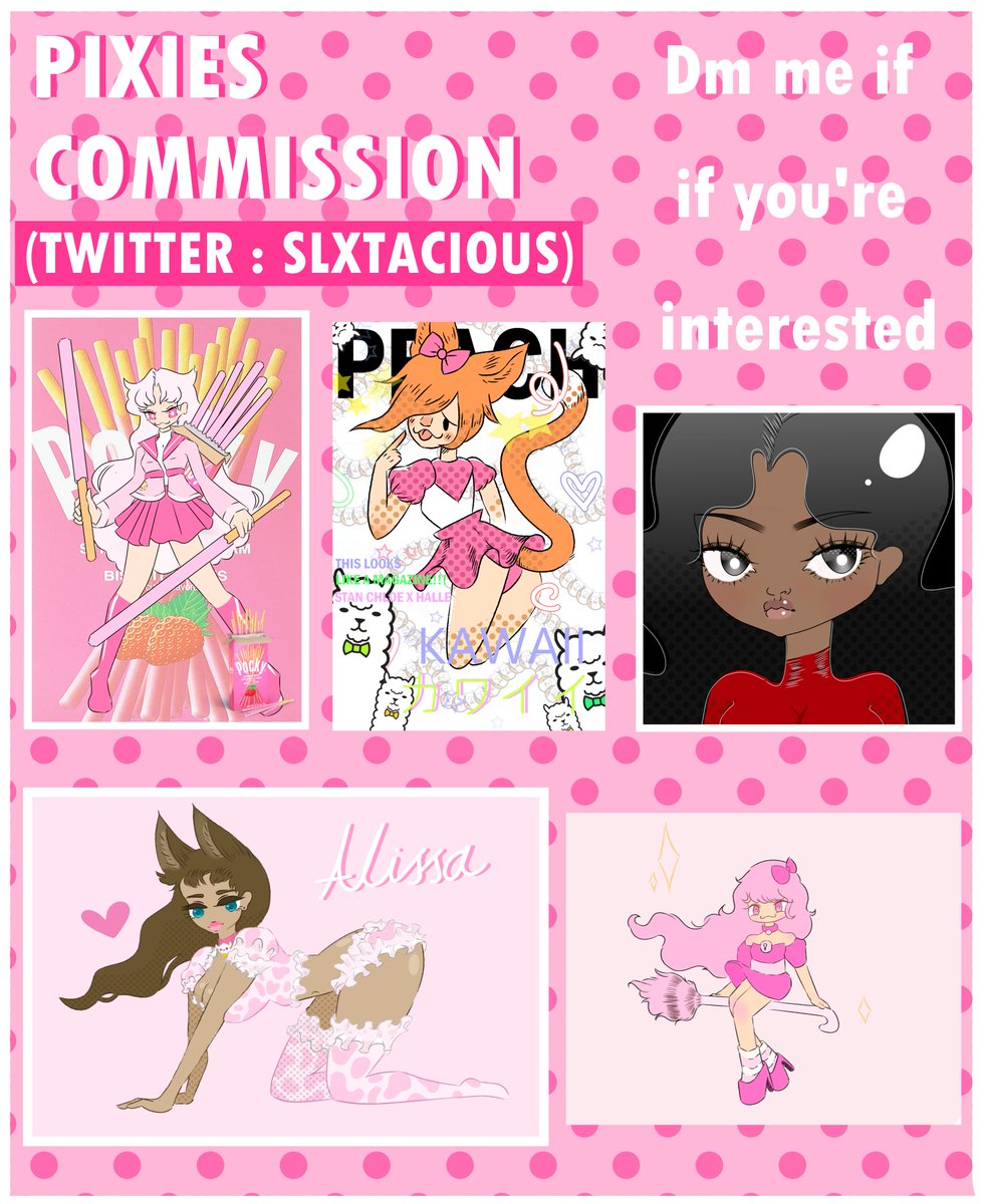 slxtacious's tweet photo. HI (♡＾▽＾♡)

             | I'm doing commissions  |
             |  so if you're interested   |
             |    you can dm me <3     |

    ((it would be nice if you rt my post ^^))

#art #commission #anime #pink #commissionsopen #commissions #drawing https://t.co/YNZGL3xGrp