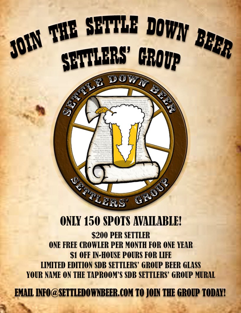 SettleDown_Beer's tweet photo. Any Bay Area residents who are into beer, this ones for you. We are getting close to opening and are offering a limited number of craft beer enthusiasts a chance to join our Settle Down Beer Settlers' Group. Email info@settledownbeer.com if u want to join! #gilroy #downtowngilroy https://t.co/Q9sEGuRFf1