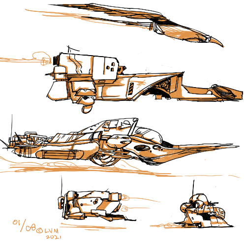 Belacqua_Fish's tweet photo. 01/08/2021, More practice with vehicle design. #procreate #sketch #sketchbook https://t.co/IQzkvIMkzf