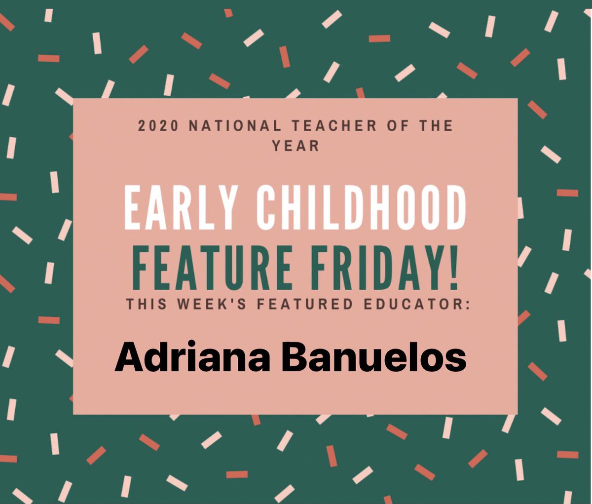 TabathaRosproy's tweet photo. It’s #NTOYFeatureFriday! I’m proud this week to feature Mrs. Adriana Banuelos from Vista del Sol Elementary in El Paso, TX! I hope you’ll read/like/share what amazing things she is doing! Congratulations!! @abanuelos_vdses @VDelSol_ES #ECErocks #teachersupportteachers @CCSSO https://t.co/YyT31pZZz1