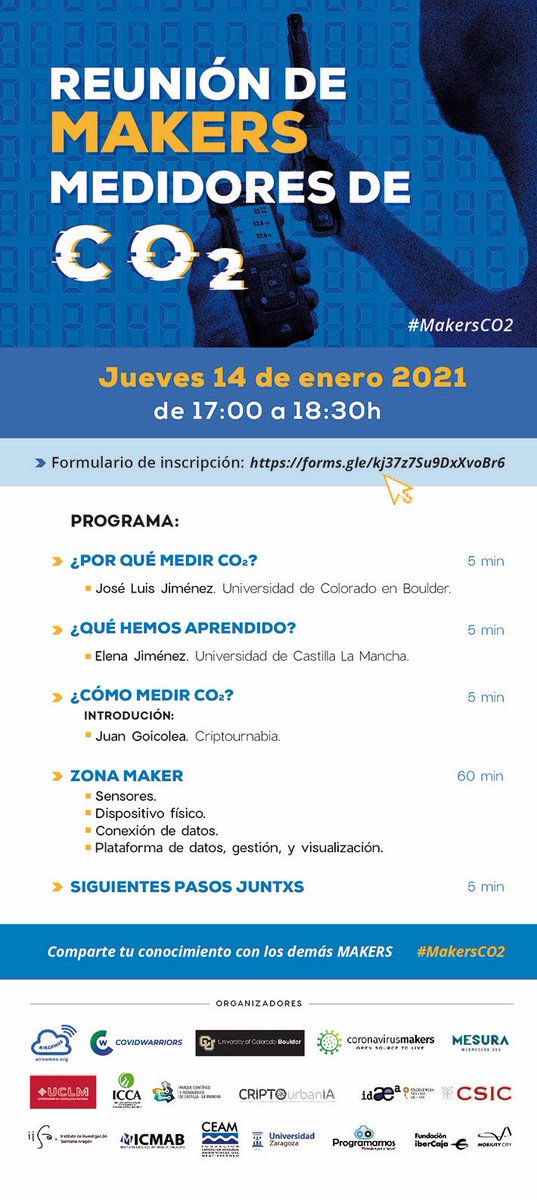 aireamos's tweet photo. #makers Os esperamos el 14/01 para hablar de cómo fabricar tu propio sensor, y ver vuestras ideas.
Buscamos ejércitos para producir sensores para colegios, u otros.
Inscríbete en
https://t.co/l4o7RIkMEq
@CoronavirusMak3 @COVIDWarriors @webmesura @jljcolorado @EJimenez_UCLM https://t.co/R1r3XYQn6A