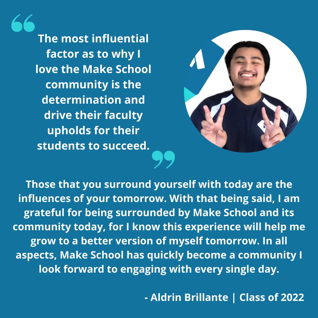 Make School on X: "Aldrin Brillante, student ambassador and junior ...
