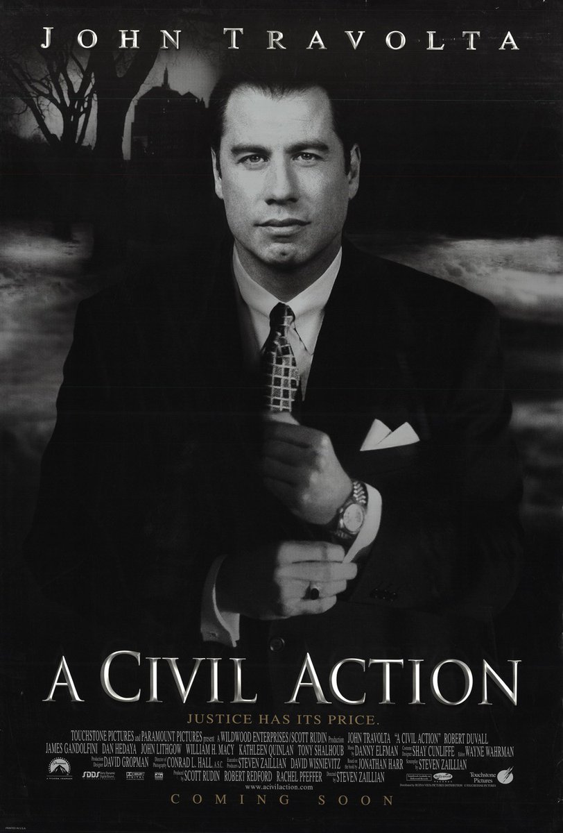 OnlyFilmMedia's tweet photo. #TodayInMovieHistory (January 8):
#ACivilAction (1999).
22nd Anniversary!
It tells the true story of a court case about environmental pollution that took place in Woburn, Massachusetts, in the 1980s.
Cast #JohnTravolta @JohnLithgow @Official_PeterJ @StephenFry @MsKathyBates. https://t.co/ktVapCabfH