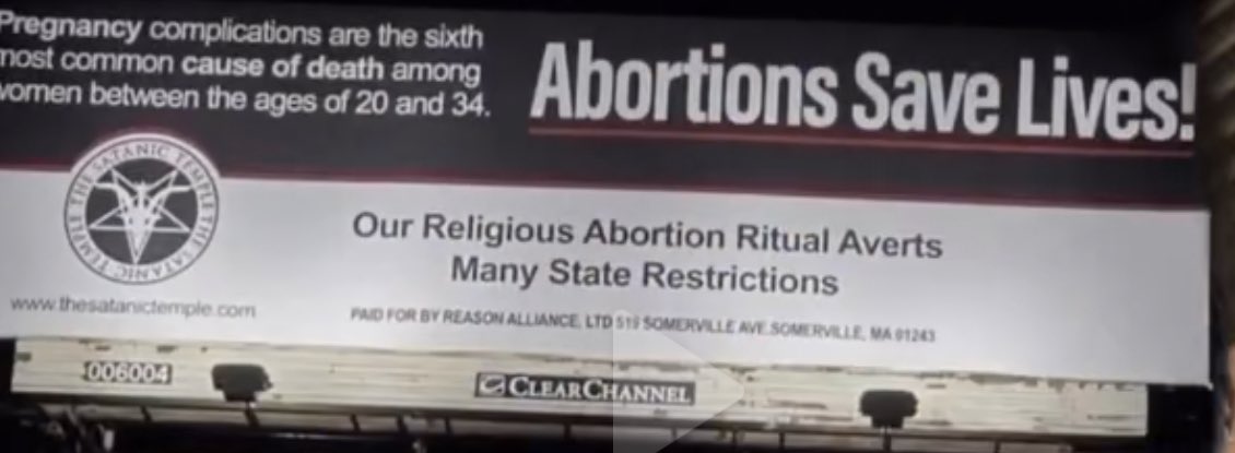 It’s not even being hidden from us any more. 

A billboard funded by the Satanic Temple, look in the lower left hand corner of the photo

Is anyone out there even listening? 
Bueller.. Bueller... 

@ArtyC01 @TickTock2Q2Q @silentnQmQre @EntheosShines