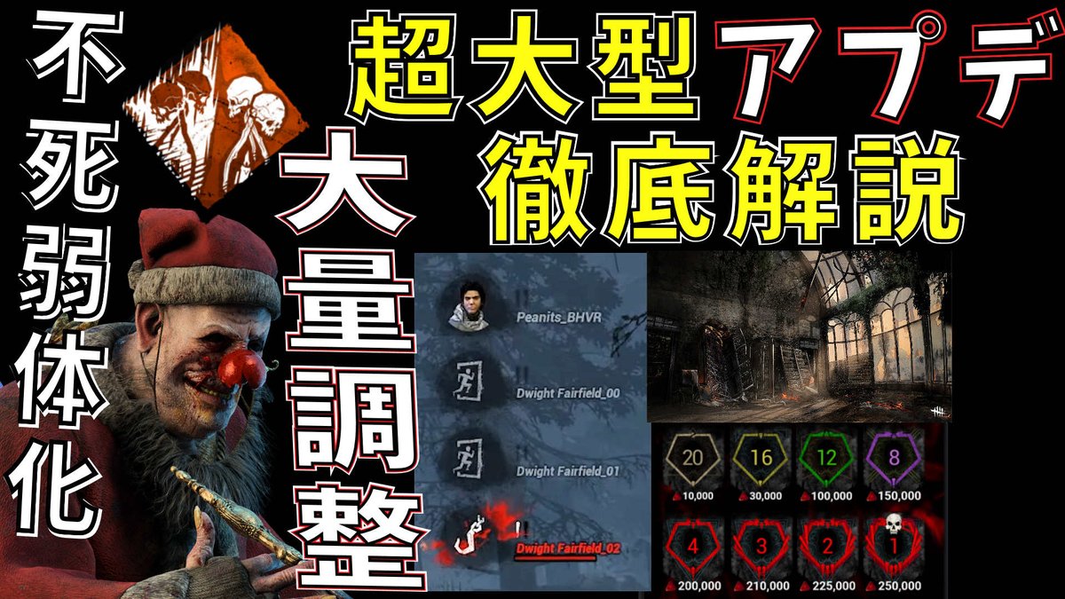 島津の鉄砲兵 薩摩のホラーゲーマー En Twitter 公式のアプデ内容をまとめました 不死弱体化 スキルマッチング復活 キラー等大量調整 大型アプデを徹底解説 67 ホラーゲーム実況 デッドバイデイライト Dead By Daylight Dbd T Co Quc7k5hskl