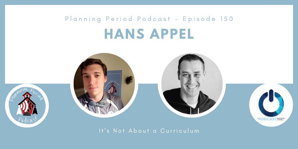 BradShreffler's tweet photo. ICYMI: New Planning Period Podcast with Hans Appel! Hans and I talk about #awardwinningculture, being creative, finding your why, and more!
Ep 150 - It's Not About a Curriculum with @hansnappel
@awculture @onpodcastmedia #edbreakroom @teachbetterteam
https://t.co/W5SIyMv05L https://t.co/PWozuygF3o