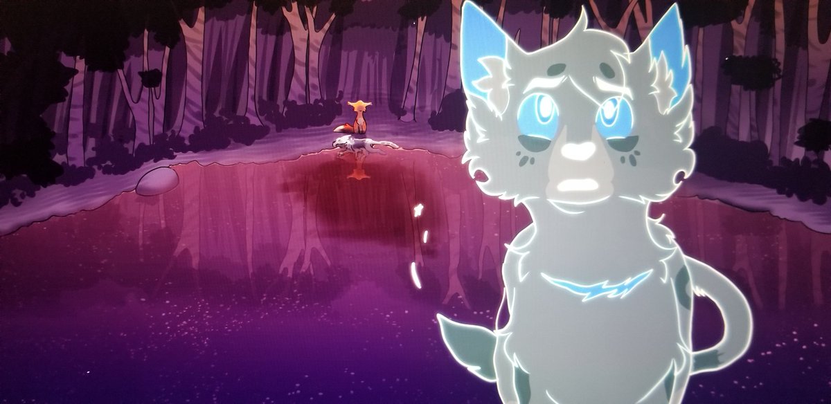 MozziGator's tweet photo. Hey I'm Mozzy and I animate BattleCats and will eventually draw cat people but for now! Here's a couple shots from my part for @/sagutoyas MAP, Je Te Pardonne! (Yes I took pictures of my screen, I like the colors saturated) #warriorcats https://t.co/smlOWugKyi
