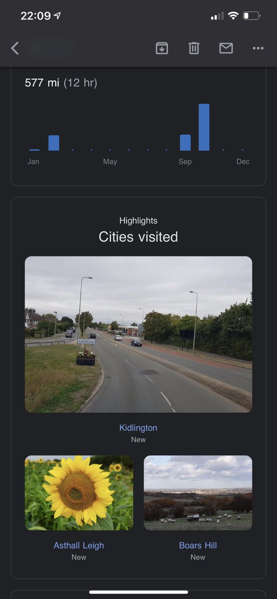 Just got that year summary email from Google which informed me that trip highlight of my 2020 was going to Kidlington. Accurate, my job pretty much the only thing getting me out the house last year, so thanks to those patients living Kidlington way for lighting up my #2020.
