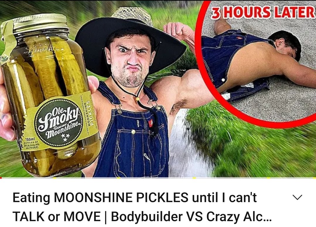 houstonjones26's tweet photo. NEW VIDEO! I eat Moonshine Pickles until I can't talk or move!
- https://t.co/UDFMaLBgCZ https://t.co/17F9d6ZpG3
