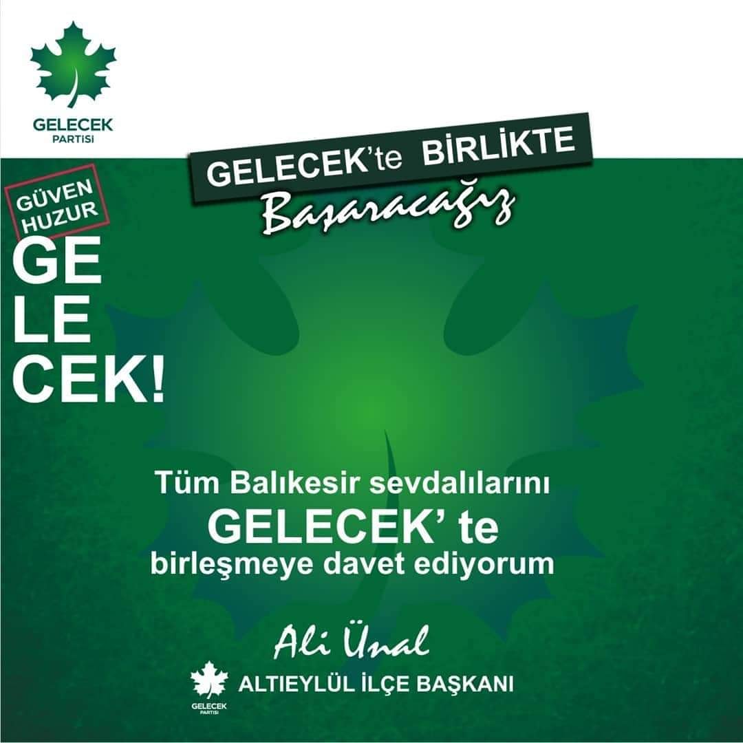 AliUnal1010's tweet photo. Sen Yoksan Bir Kişi Eksiğiz
#GelecekPartisi 
#GelecekAltıeylül

@Ahmet_Davutoglu 
@DrSayfas 
@mnedimyamali 
@AyhanSeferUSTUN 
@feramuzustun 
@abdullahbasci 
@isamesihsahin @DemirezAdnan @gohayran @frkpala @HasanSeymen10 
@yazaryagmur0606 @yasin_ucann 
@KorkmazTevrat @tuba_tuuuba https://t.co/uEPq7B3fpB