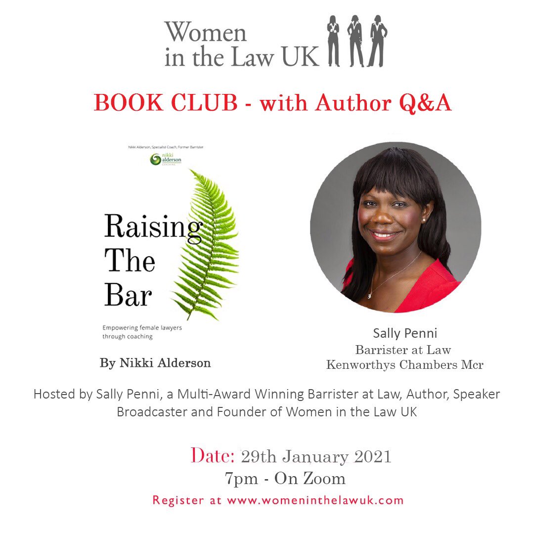 WomenintheLawUK's tweet photo. Next book club books and dates below with @NikkiAlderson2 @SholaMos1 @cazfras reserve YIUR place. We always invite the author for Q and A discussion not crossexamination by @sallypenni1  #books #authors  #Wellbeing #selfcare  #escape2020 #amwriting @PenguinRH_News @ChorltonBkshop https://t.co/aAYEw93496